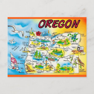 Cartão Postal Mapa de Oregon