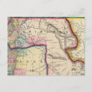Cartão Postal Mapa De Oregon, Washington
