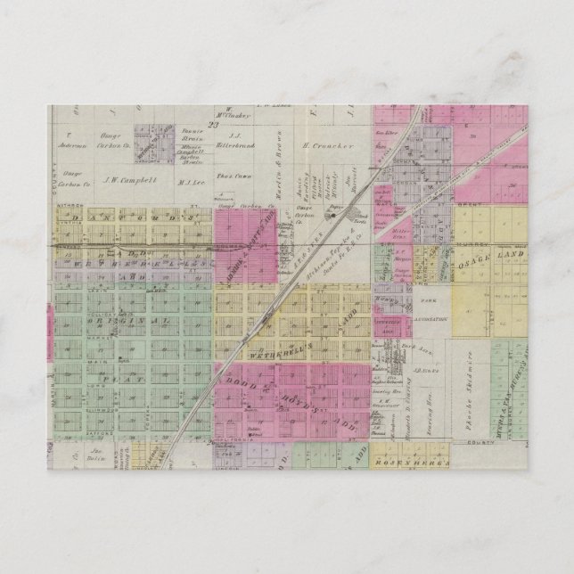 Cartão Postal Mapa de Osage City, Kansas (Frente)