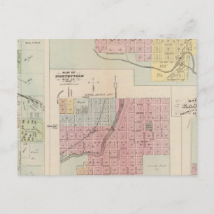 Cartão Postal Mapa de Owatonna, Mapa de Mantorville, Minnesota
