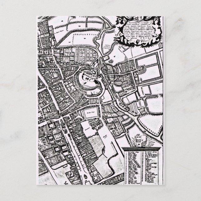 Cartão Postal Mapa de Oxford, Western Sheet (Frente)