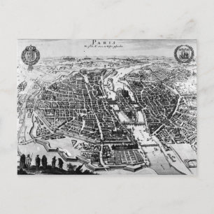 Cartão Postal Mapa de Paris, 1620