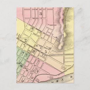 Cartão Postal Mapa de Parkersburg, Virgínia Ocidental