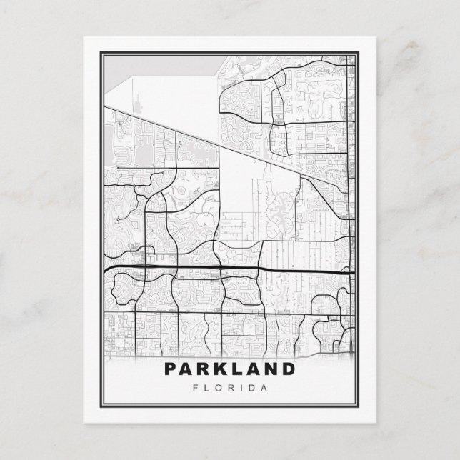 Cartão Postal Mapa de Parkland (Frente)