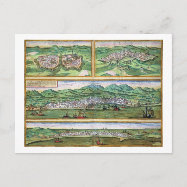 Cartão Postal Mapa de Parma, Siena, Palermo e Drepanum, de (Frente)