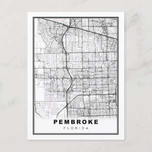 Cartão Postal Mapa de Pinheiros de Pembroke