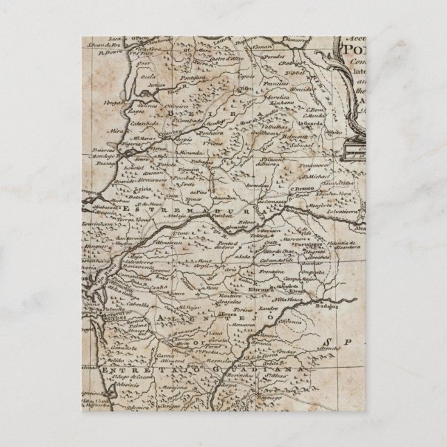 Cartão Postal Mapa de Portugal (Frente)