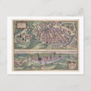 Cartão Postal Mapa de Poznan e Gruczno, de Civitates Orbis T