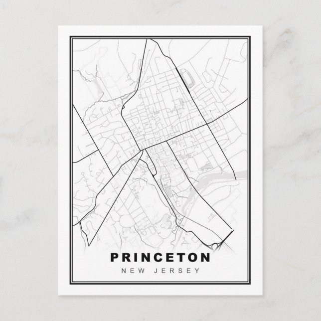 Cartão Postal Mapa de Princeton (Frente)
