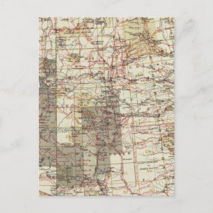 Cartão Postal Mapa de progresso de 1878 dos Inquéritos Geográf
