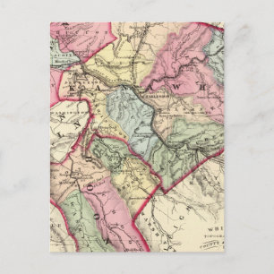 Cartão Postal Mapa de Putnam, Kanawha, Condados Boone