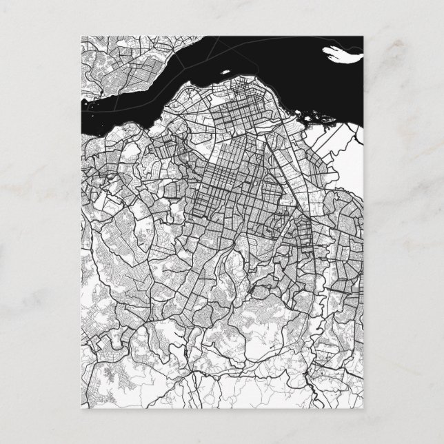 Cartão Postal Mapa de Quinxassa RD Congo (Frente)