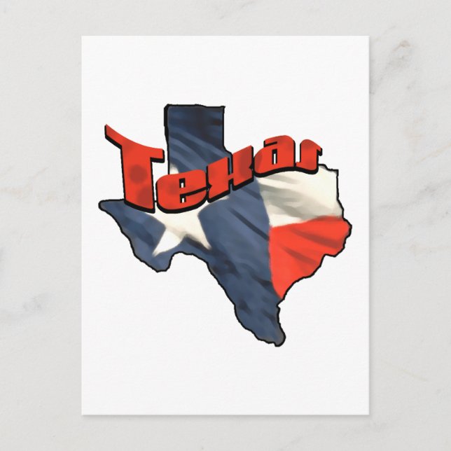 Cartão Postal Mapa de retro do Estado de Texas Lone Star (Frente)
