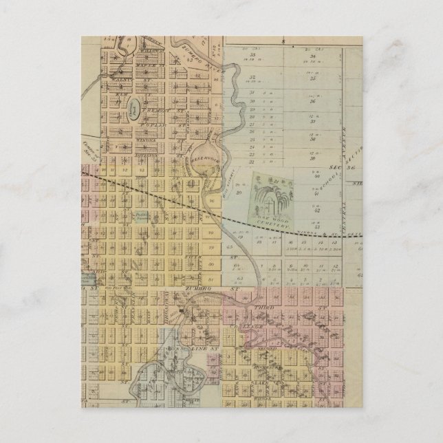 Cartão Postal Mapa de Rochester, Minnesota (Frente)