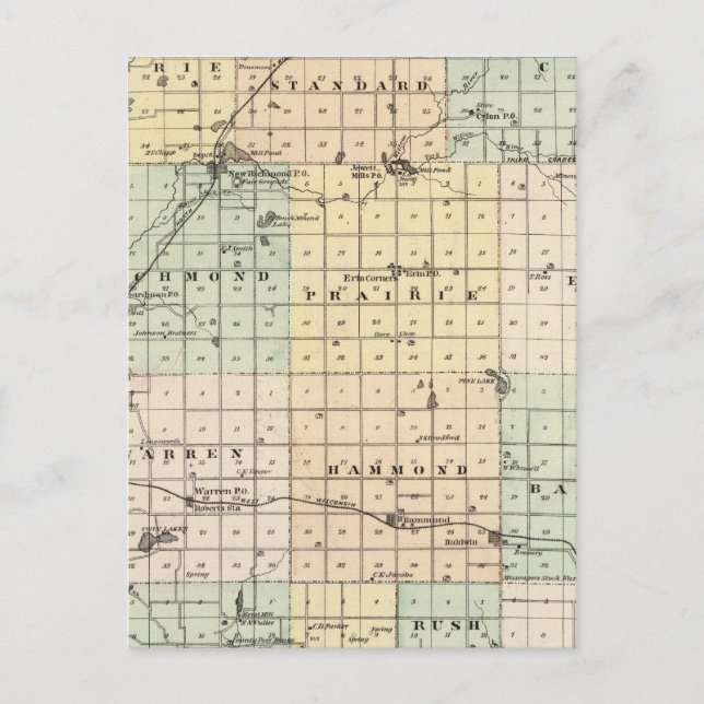 Cartão Postal Mapa de Ruas do Condado de Croix (Frente)