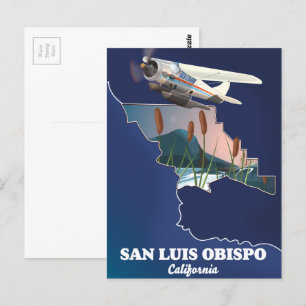 Cartão Postal Mapa de San luis obispo Califórnia