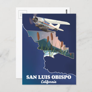 Cartão Postal Mapa de San luis obispo na Califórnia