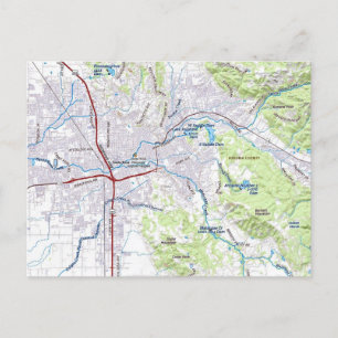 Cartão Postal Mapa de Santa Rosa, Califórnia