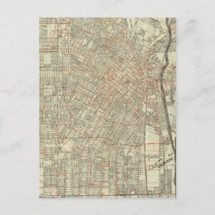 Cartão Postal Mapa de segurança e Caminhos de ferro da Rua em Lo