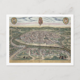 Cartão Postal Mapa de Sevilha, de Civitates Orbis Terrarum, por