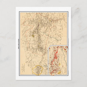 Cartão Postal Mapa de Simla & Jutogh, Índia Britânica.