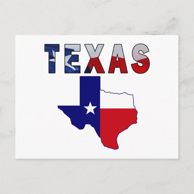 Cartão Postal Mapa de Sinalizador com Texas (Frente)