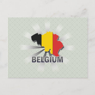 Cartão Postal Mapa de Sinalizador da Bélgica 2.0