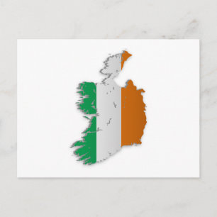 Cartão Postal Mapa de Sinalizador da Irlanda