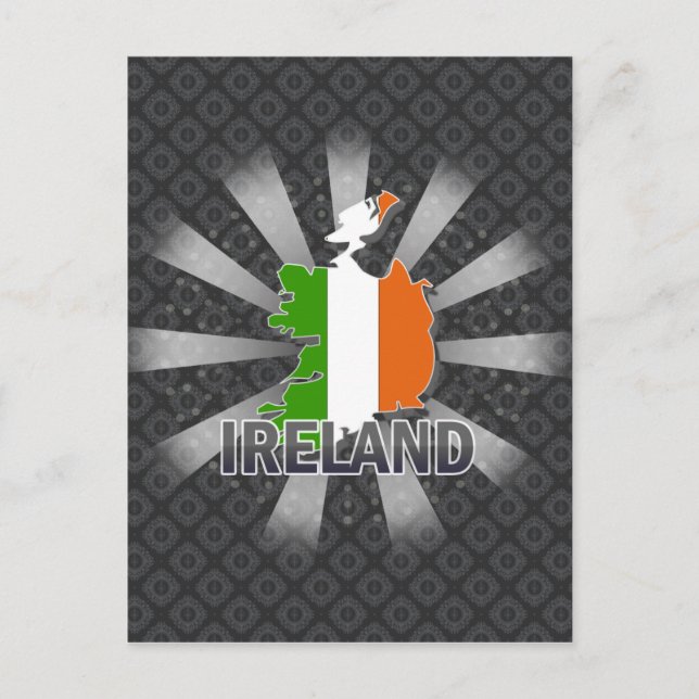 Cartão Postal Mapa de Sinalizador da Irlanda 2.0 (Frente)