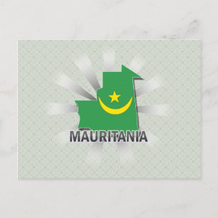 Cartão Postal Mapa de Sinalizador da Mauritânia 2.0
