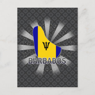 Cartão Postal Mapa de Sinalizador de Barbados 2.0