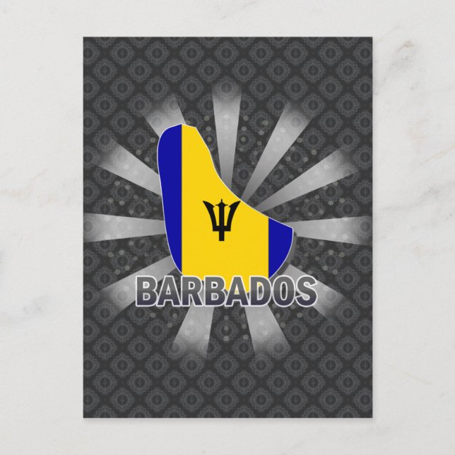 Cartão Postal Mapa de Sinalizador de Barbados 2.0 (Frente)