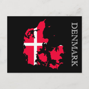 Cartão Postal mapa de sinalizador de denmark