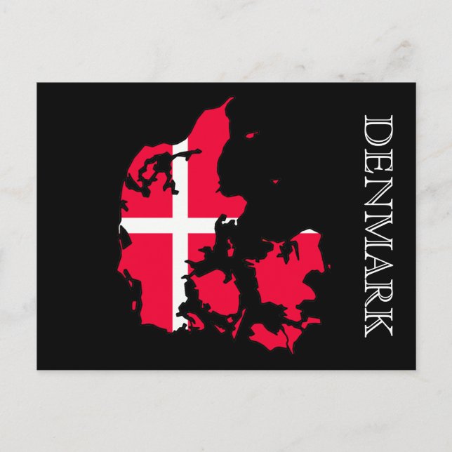 Cartão Postal mapa de sinalizador de denmark (Frente)