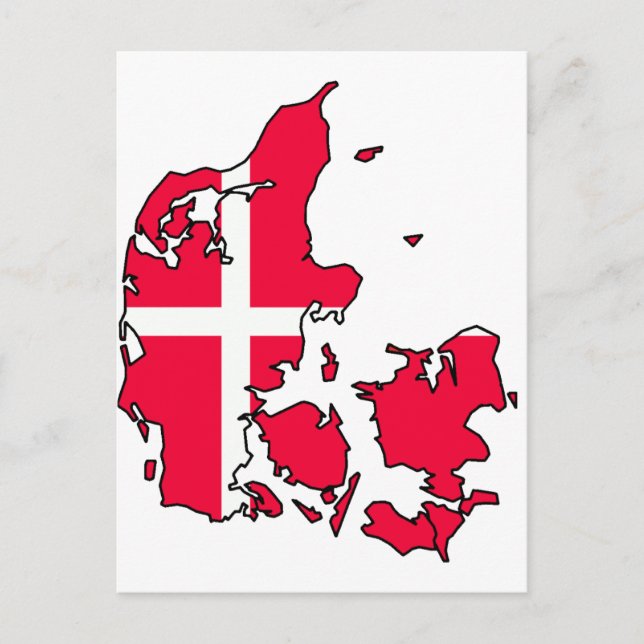 Cartão Postal mapa de sinalizador de denmark (Frente)