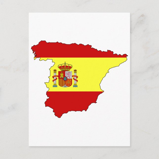 Cartão Postal mapa de sinalizador de espanha (Frente)