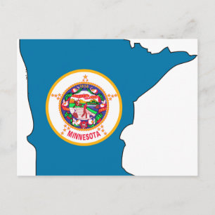 Cartão Postal Mapa de Sinalizador de Minnesota