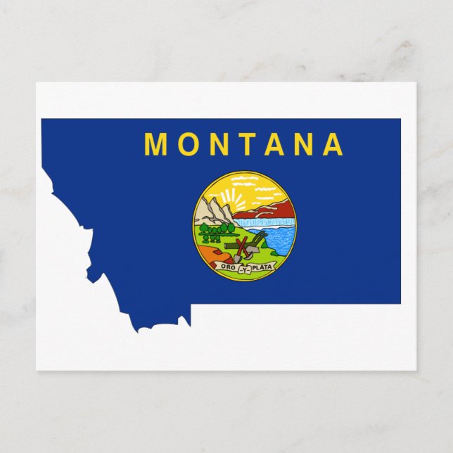 Cartão Postal Mapa de Sinalizador de Montana (Frente)