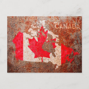 Cartão Postal Mapa de Sinalizador do Canadá