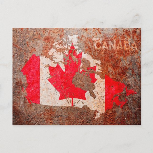 Cartão Postal Mapa de Sinalizador do Canadá (Frente)