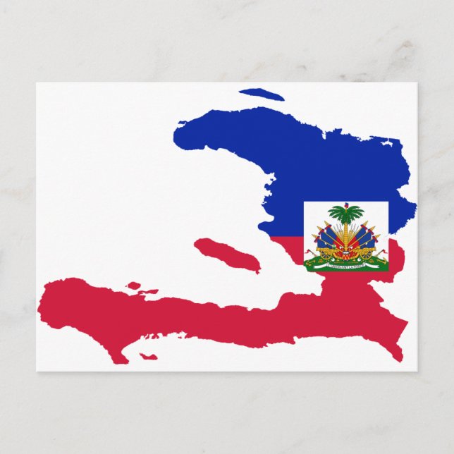Cartão Postal Mapa de Sinalizador do Haiti HT (Frente)