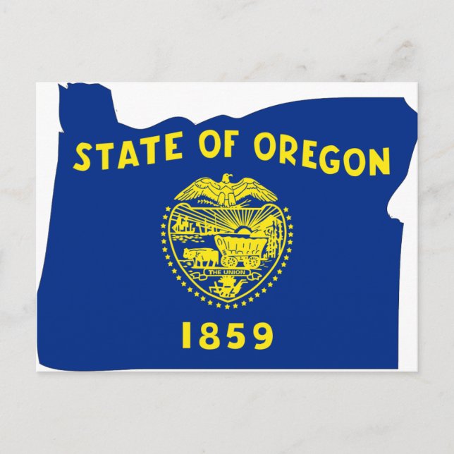 Cartão Postal Mapa de Sinalizador do Oregon (Frente)