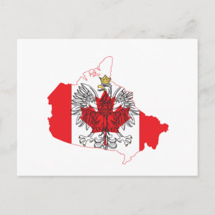 Cartão Postal Mapa de Sinalizador do Polônia Canadá