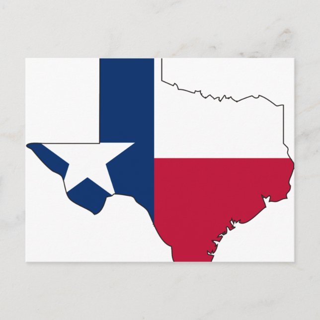 Cartão Postal Mapa de Sinalizador do Texas (Frente)