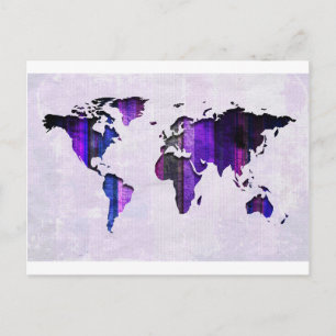 Cartão Postal Mapa de Stripes Escuras
