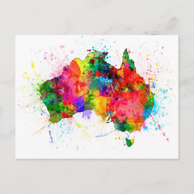 Cartão Postal Mapa de Tintas da Austrália (Frente)
