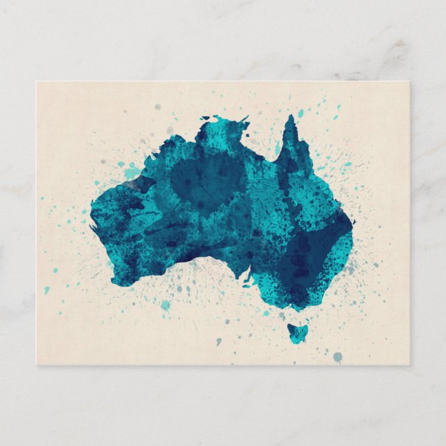Cartão Postal Mapa de Tintas da Austrália (Frente)