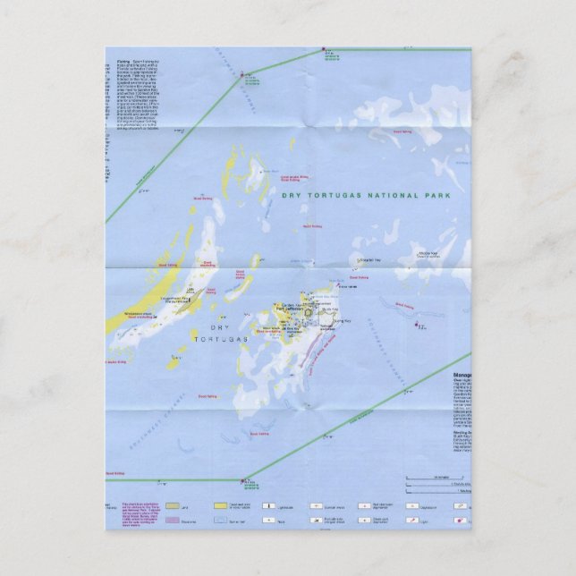 Cartão Postal Mapa de Tortugas Seco (Frente)