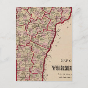 Cartão Postal Mapa de Vermont