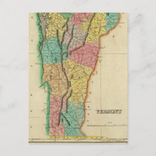 Cartão Postal Mapa de Vermont